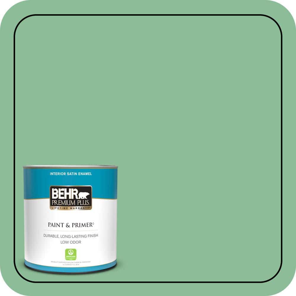 BEHR PREMIUM PLUS #M410-4 Garden Swing Flat Interior/Exterior Paint & Primer Color Sample (1)
