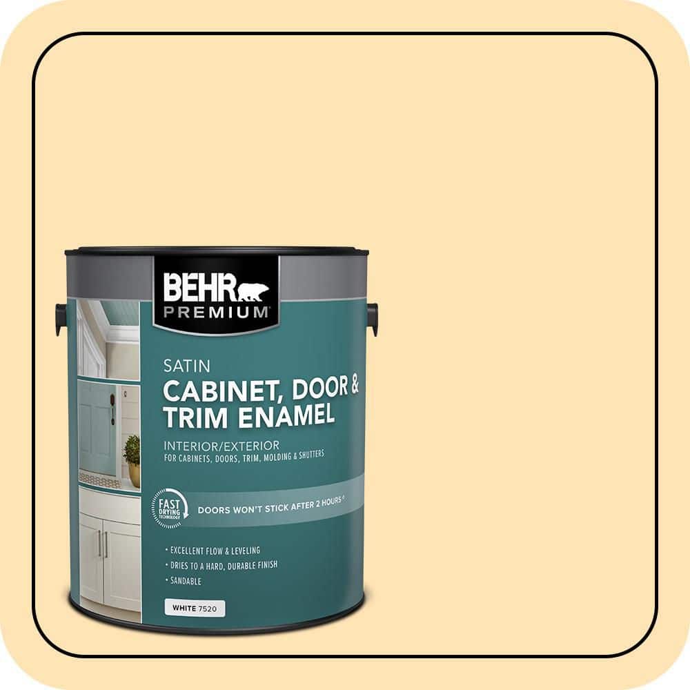BEHR PREMIUM 1 gal. #P250-2 Golden Nectar Satin Enamel Interior/Exterior Cabinet, Door & Trim Paint