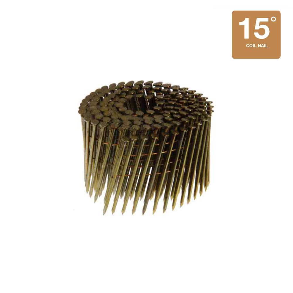 Grip-Rite 3 in. x 0.120 in. 15° Wire Collated Exterior Galvanized Smooth Shank Round Head Framing Nails 2500 Per Box (3)