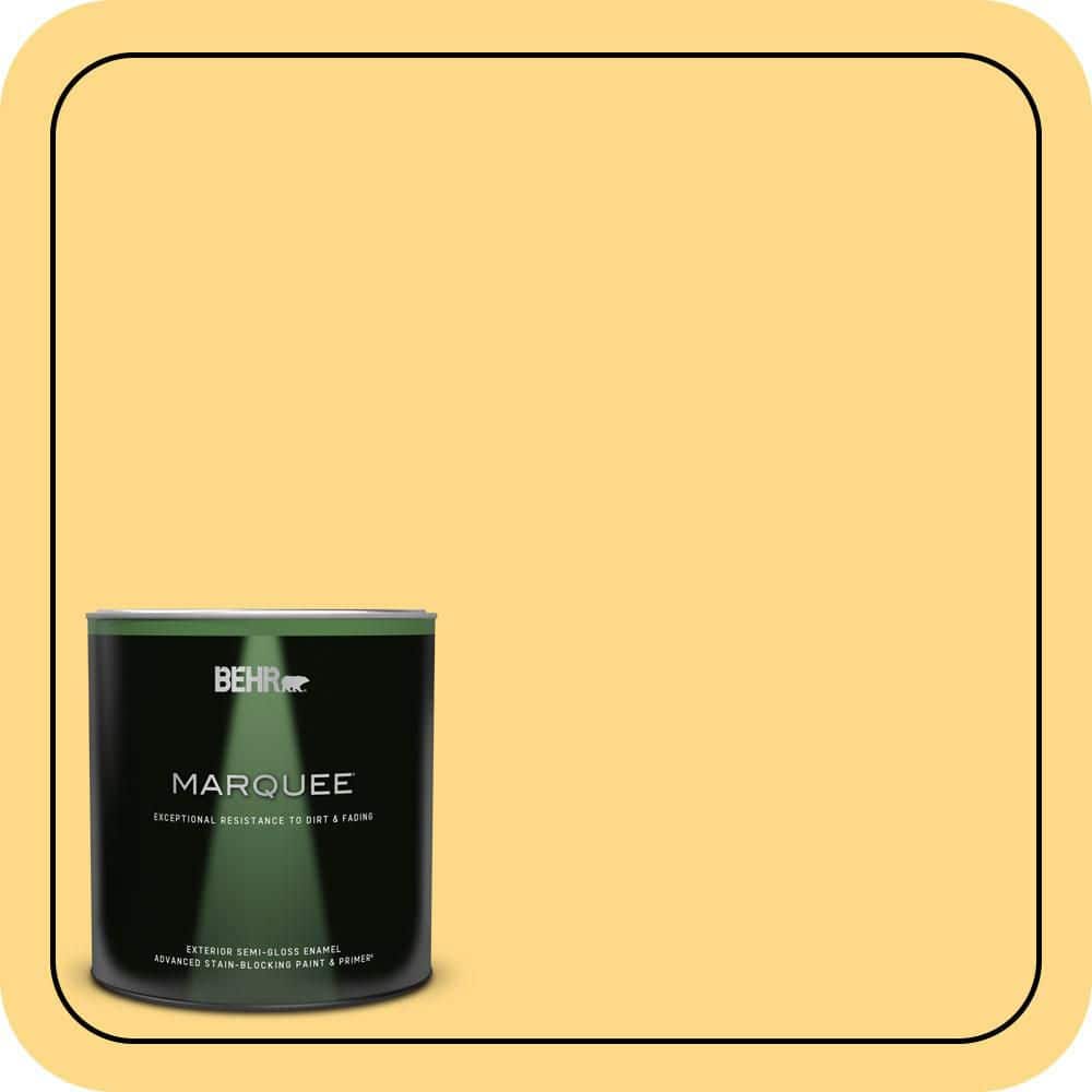 BEHR MARQUEE 1 qt. #P280-4 Surfboard Yellow Semi-Gloss Enamel Exterior Paint & Primer (1)