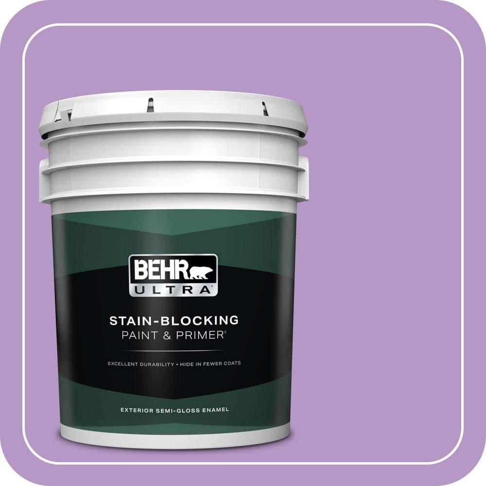BEHR ULTRA 5 gal. #660B-5 Atlantic Tulip Semi-Gloss Enamel Exterior Paint & Primer