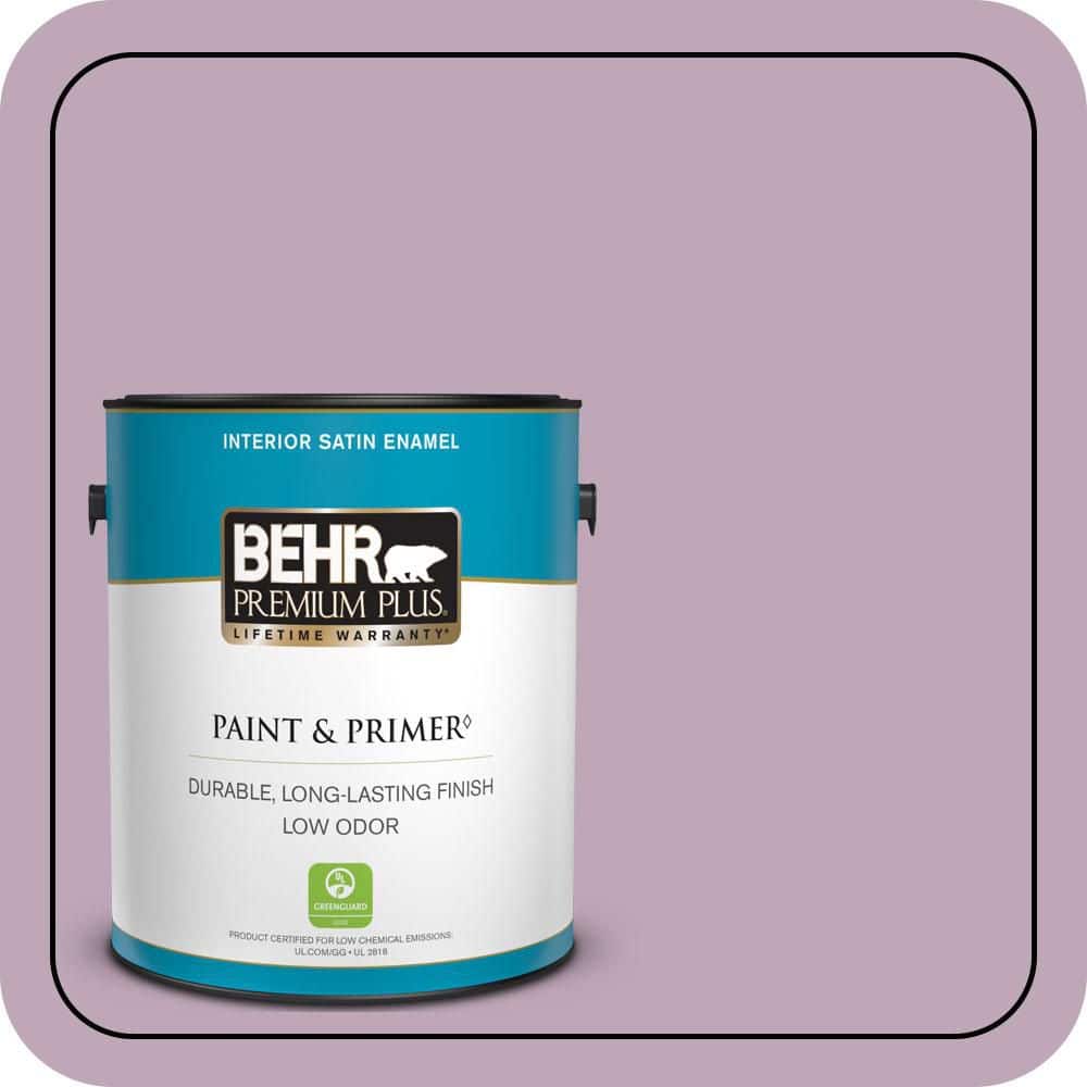 BEHR PREMIUM PLUS 1 gal. #680F-4 Soft Heather Satin Enamel Low Odor Interior Paint & Primer