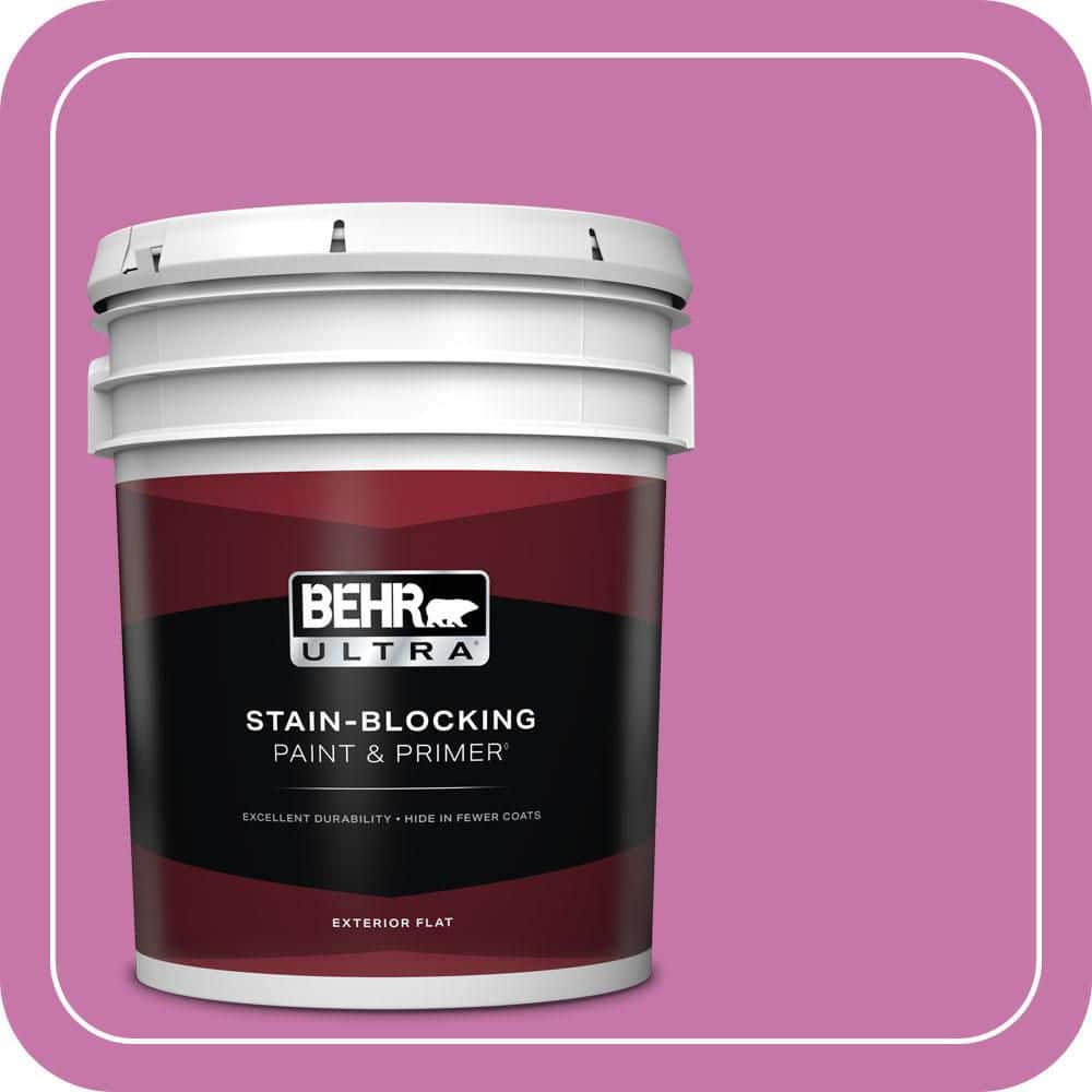 BEHR ULTRA 5 gal. #680B-5 Strawberry Freeze Flat Exterior Paint & Primer