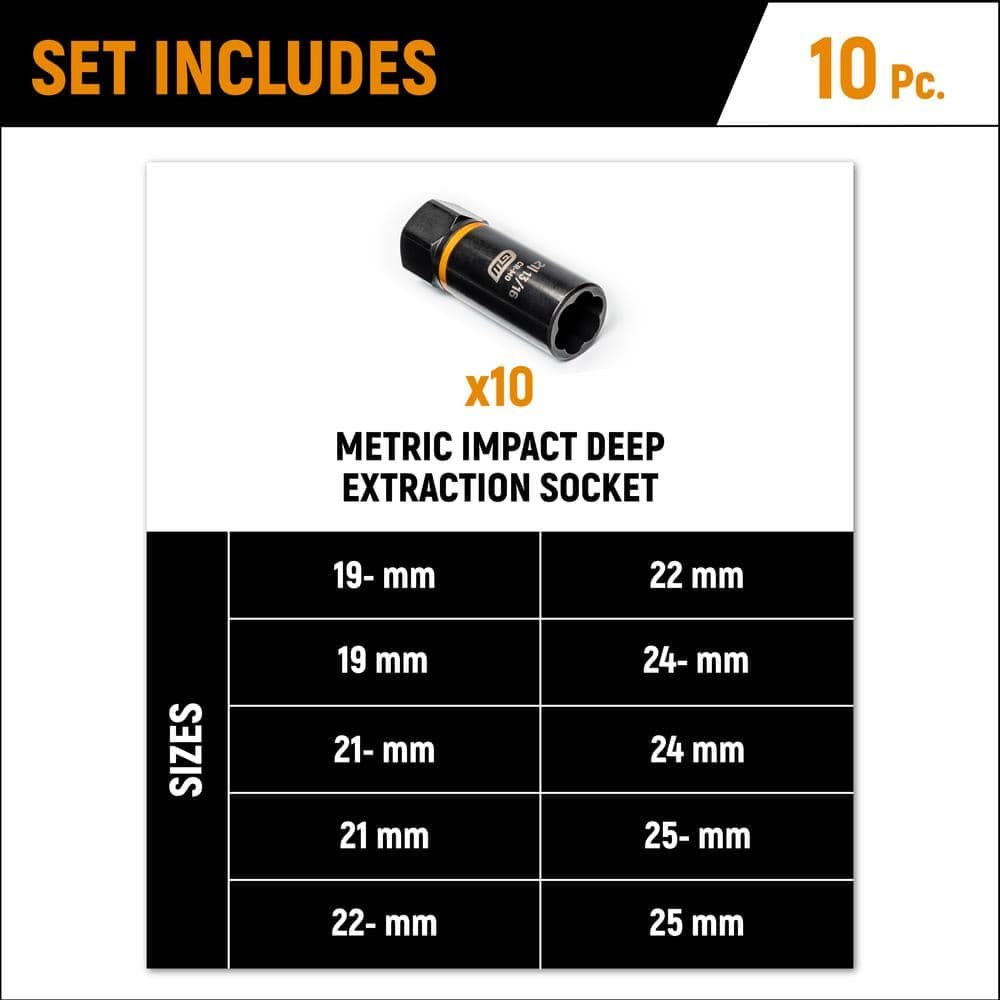 GEARWRENCH Bolt Biter . Drive SAE/Metric Deep Extraction Socket Set (2)