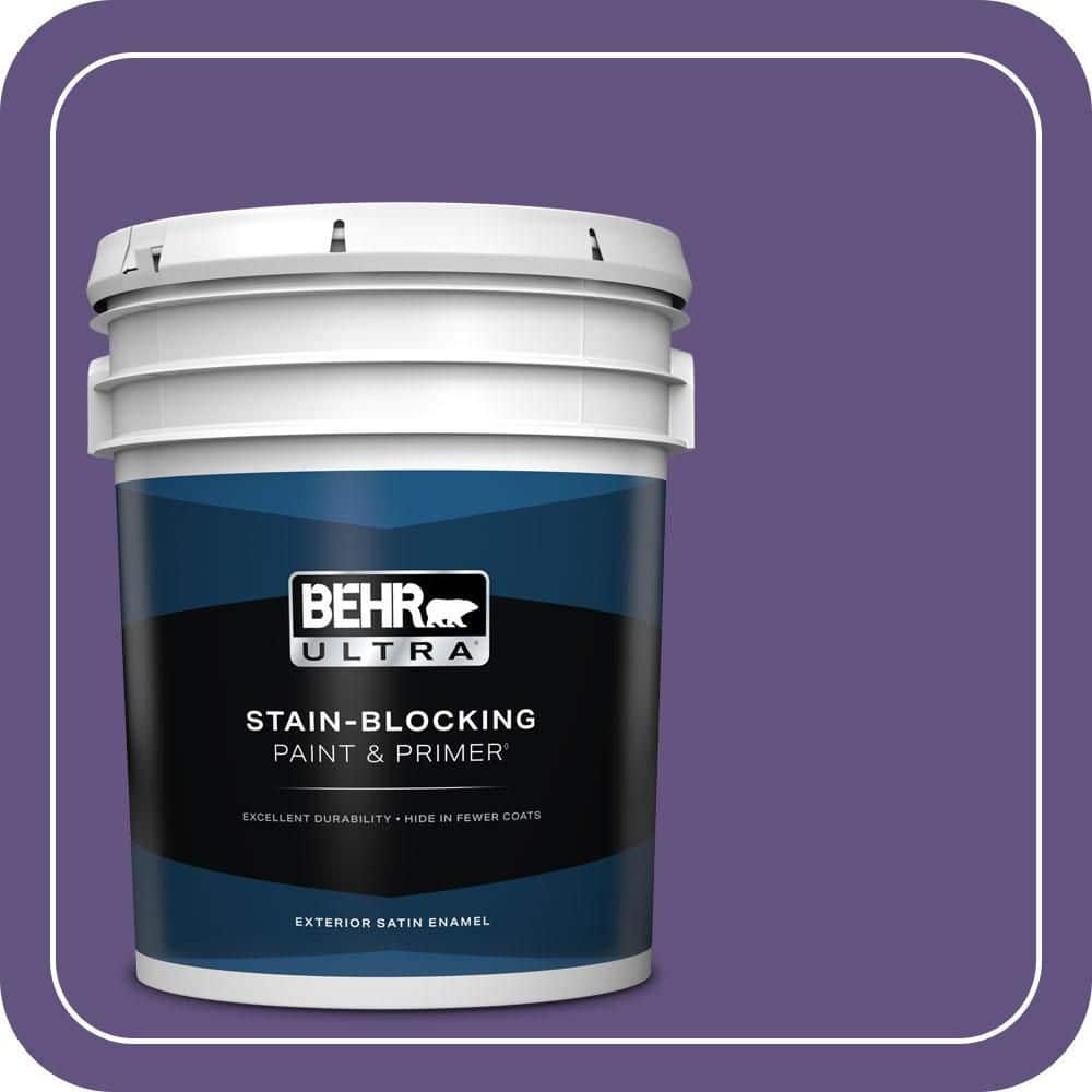BEHR ULTRA 5 gal. #MQ4-28 Purple Sky Satin Enamel Exterior Paint & Primer