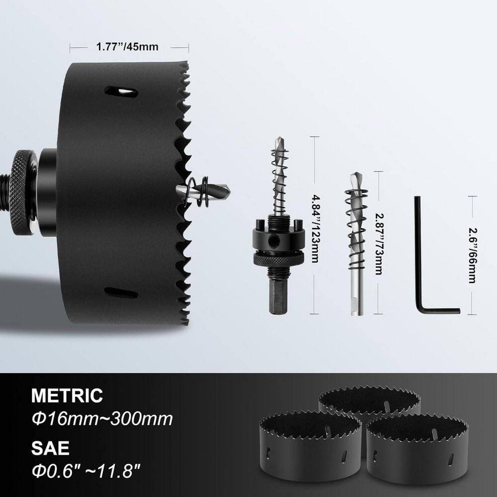 Unbranded Heavy Duty 9.44 240mm Bi-Metal Hole Saw with Arbor HSS Drill Bit for Wood Cornhole Boards Plastic Drywall Metal (2)