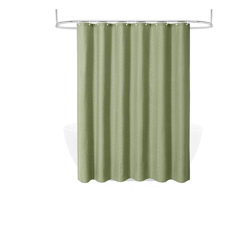 Unbranded Waffle Woven 72 in. W x 72 in. L Polyester Shower Curtain in Sage Green (1)