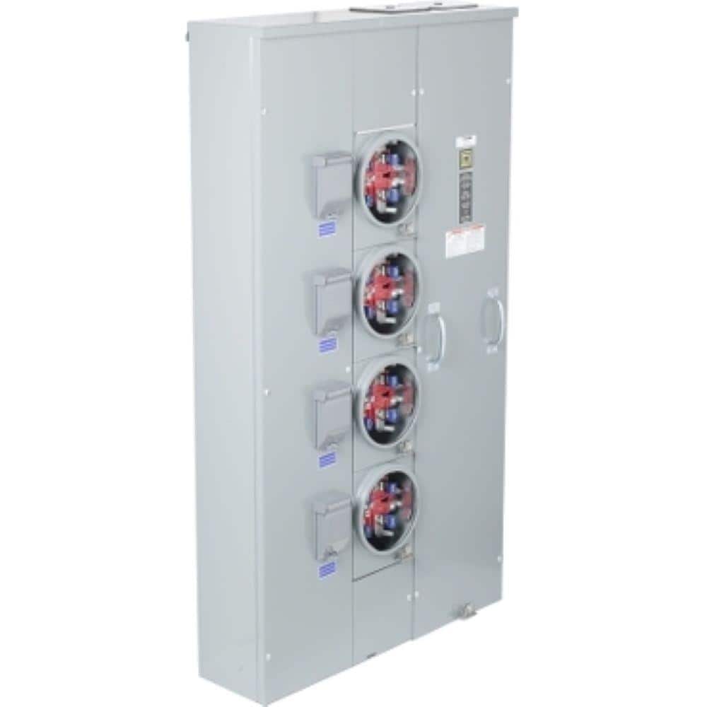 Square D Meter-Pak 200 Amp 4 Gang Ringless-Horn Meter Socket