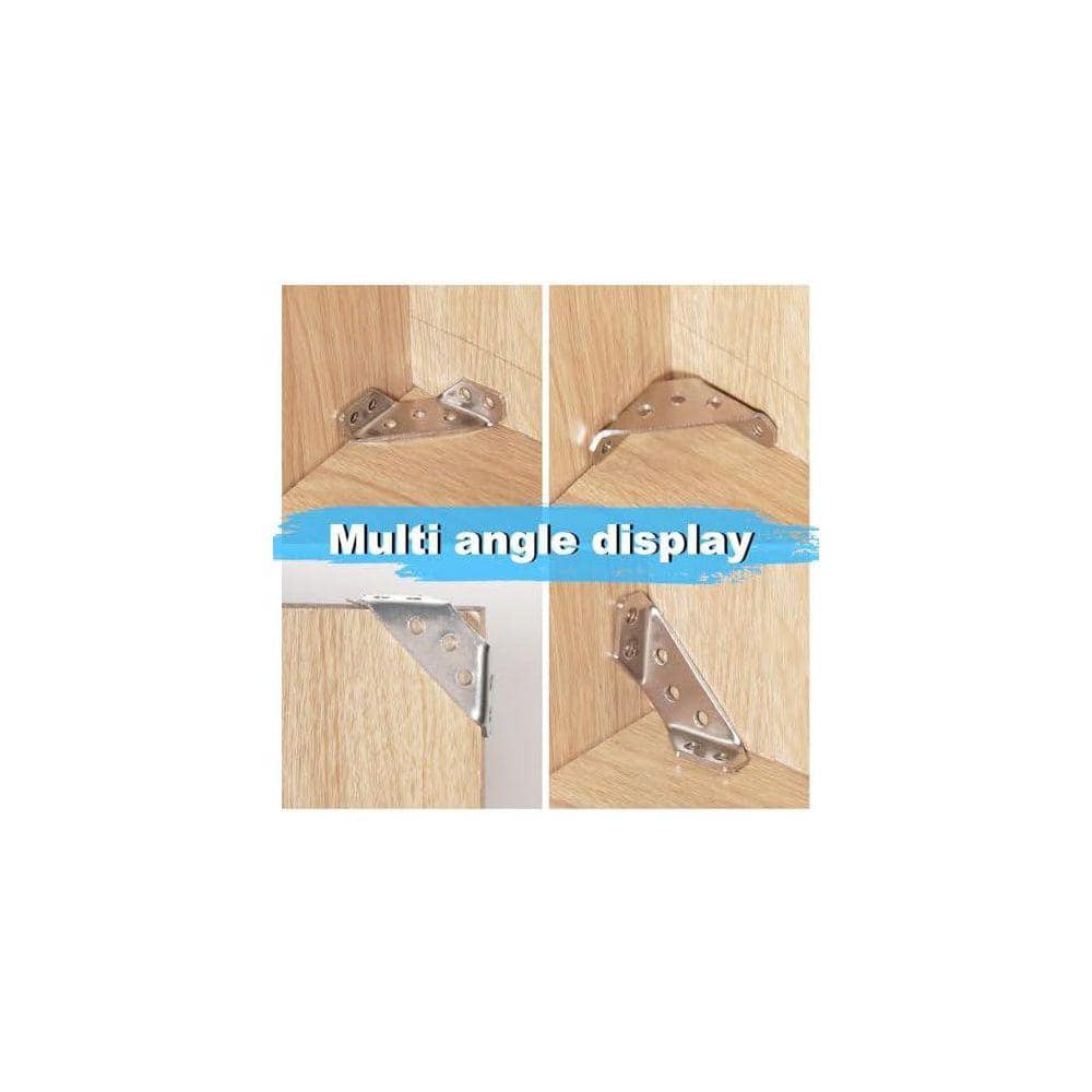KIWDZFU Stainless Steel Corner Brackets Thickened Angle Bracket for Wood Furniture with 72 Screws 12 Pack (3)