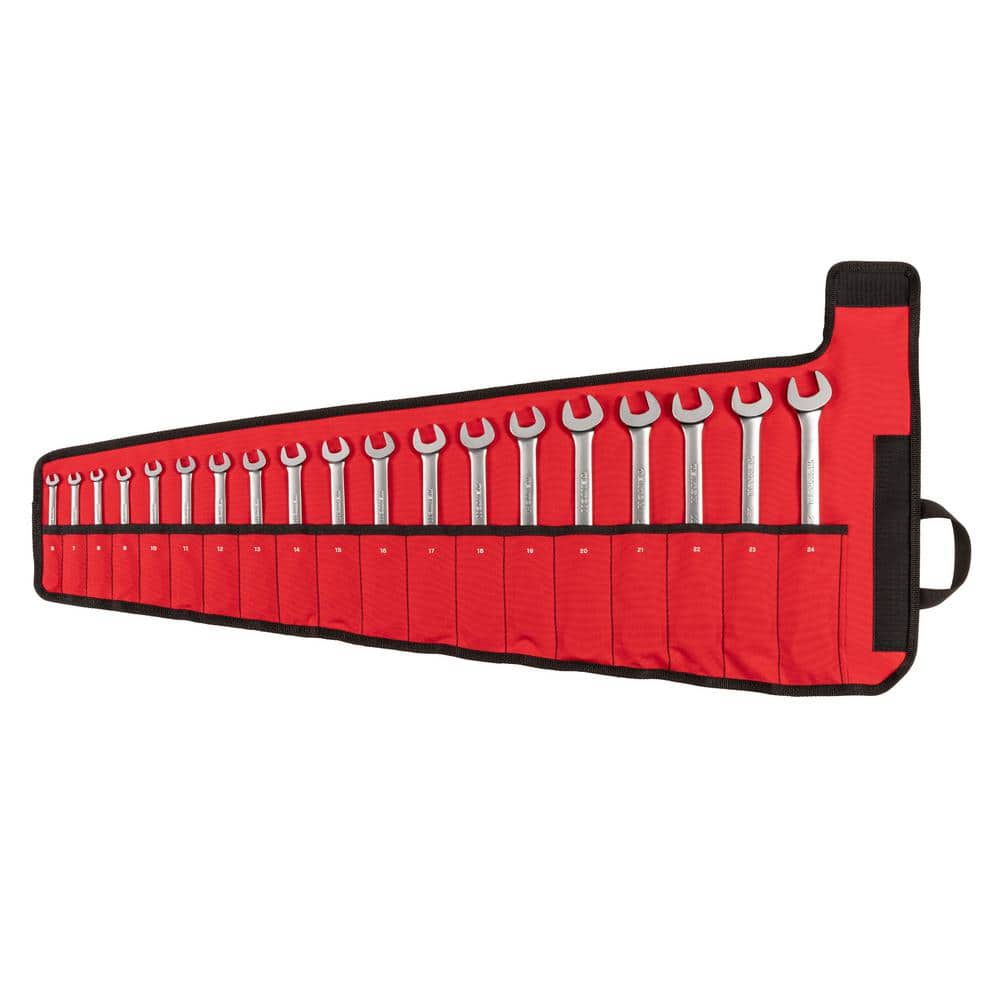TEKTON 19-Piece (6-24 mm) Reversible 12-Point Ratcheting Combination Wrench Set with Pouch (1)