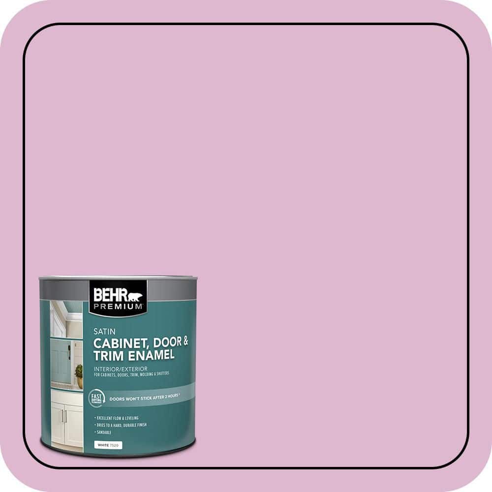 BEHR PREMIUM 1 qt. #M120-3 Pink Wink Satin Enamel Interior/Exterior Cabinet, Door & Trim Paint (1)