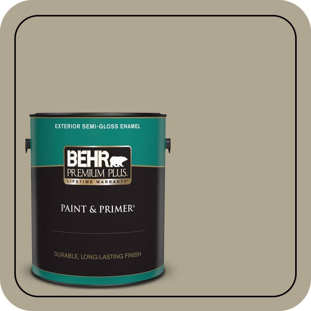 BEHR PREMIUM PLUS 1 gal. #PPU8-19 Stone Walls Semi-Gloss Enamel Exterior Paint & Primer