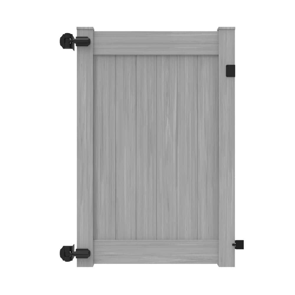 Barrette Outdoor Living Linden 6 ft. x 4 6 in. Coastal Cedar Vinyl Fence Gate