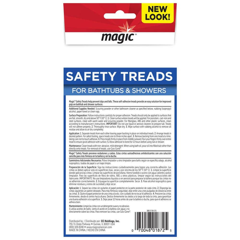 Magic 7-1/2 in. x 3/4 in. Safety Treads for Tubs and Showers (12-Pack) (2)