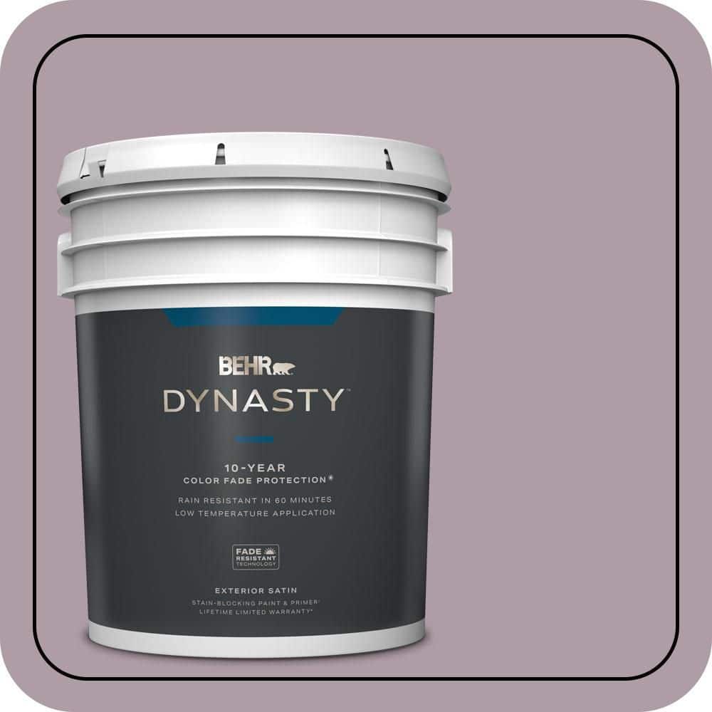 BEHR DYNASTY 5 gal. #PMD-34 Wild Lilac Satin Enamel Exterior Stain-Blocking Paint & Primer