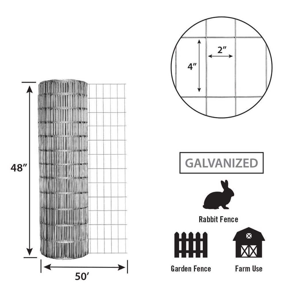 IRONRIDGE 4 ft. x 50 ft. Galvanized Welded Wire (2)