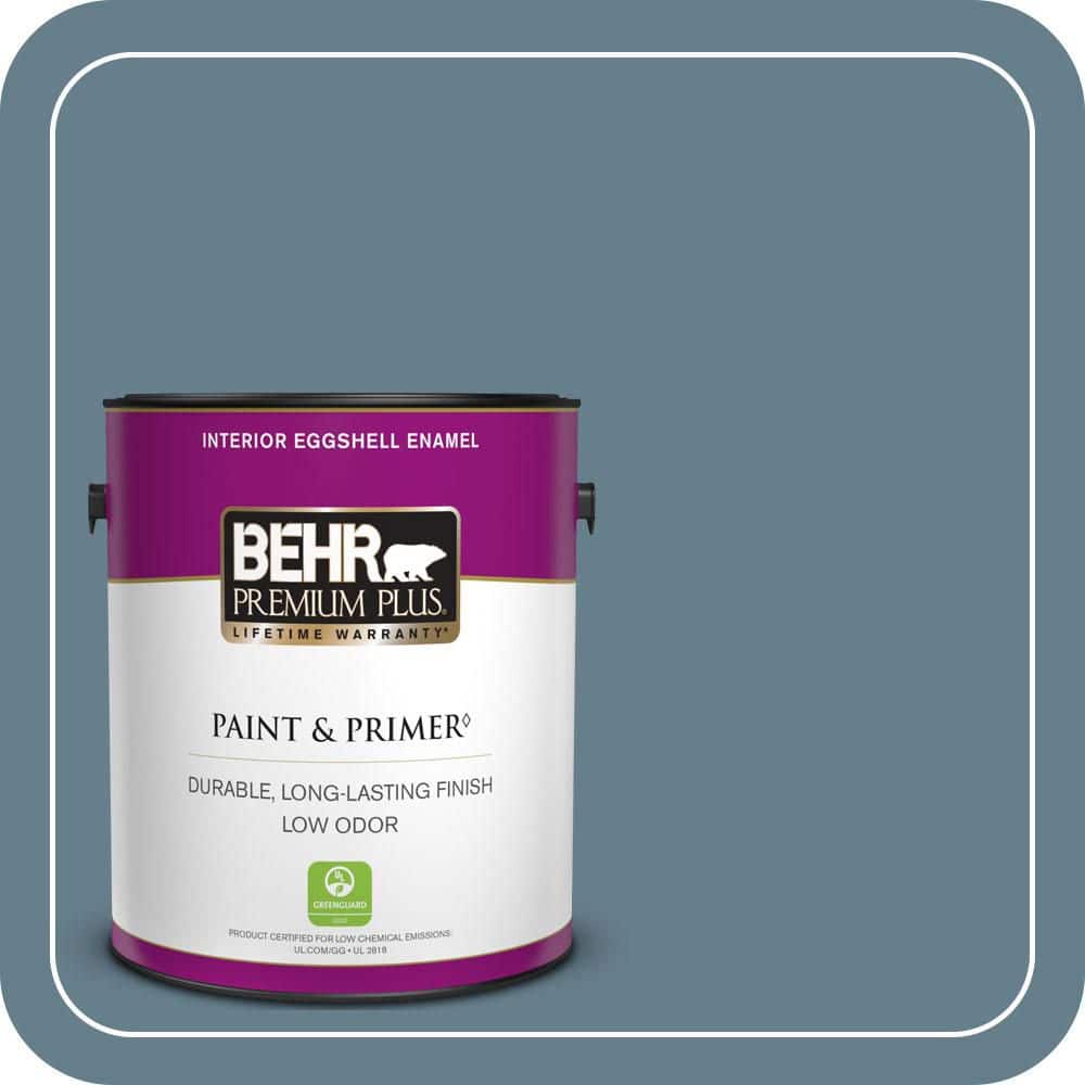 BEHR PREMIUM PLUS 1 gal. #ECC-31-1 Windy Seas Eggshell Enamel Low Odor Interior Paint & Primer (1)
