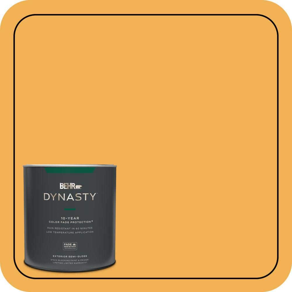 BEHR DYNASTY 1 qt. #PMD-20 Goldenrod Field Semi-Gloss Exterior Stain-Blocking Paint & Primer