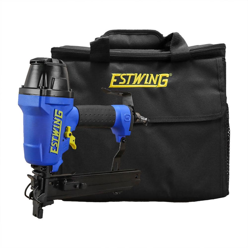 Estwing Pneumatic 16-Gauge 1 in. Fencing Stapler with Adjustable Metal Belt Hook, 1/4 in. NPT Industrial Swivel Fitting, and Bag