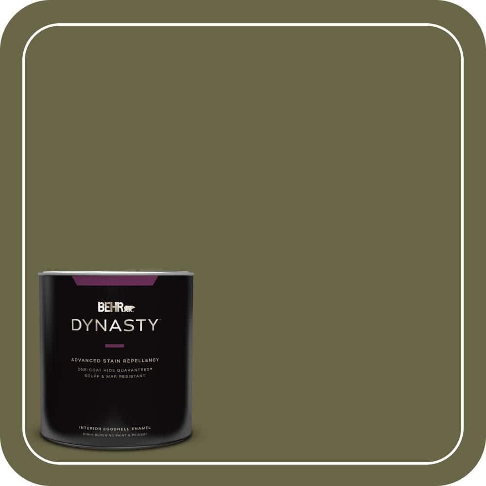 BEHR DYNASTY 1 qt. #S350-7 Cedar Glen One-Coat Hide Eggshell Enamel Interior Stain-Blocking Paint & Primer