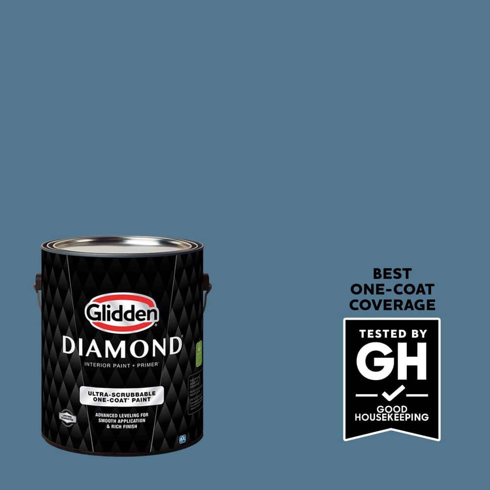Glidden Diamond 1 gal. PPG1156-5 Smoke Blue Semi-Gloss Interior Paint with Primer