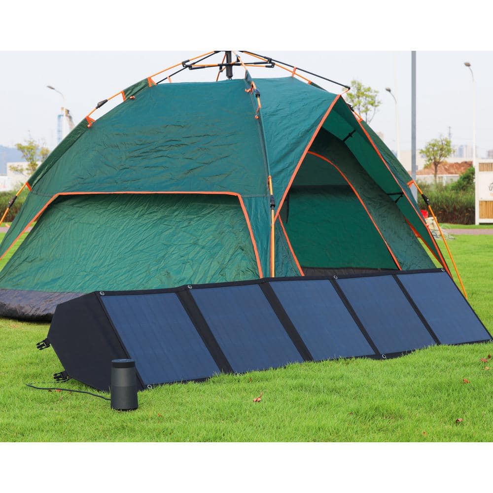NATURE POWER 120 Watt Foldable Monocrystalline Solar Power Kit w/ 300W Inverter, 8A Charge Controller, Cables and Bonus Phone Charger (2)