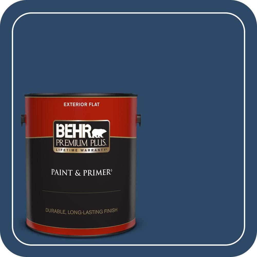 BEHR PREMIUM PLUS 1 gal. #PPF-57 Lake View Flat Exterior Paint & Primer (1)
