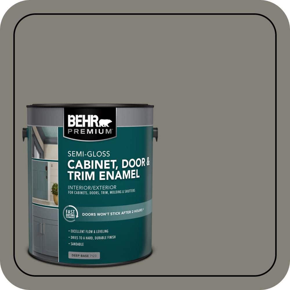 BEHR PREMIUM 1 gal. #N360-5A Wood Ash Semi-Gloss Enamel Interior/Exterior Cabinet, Door & Trim Paint (1)