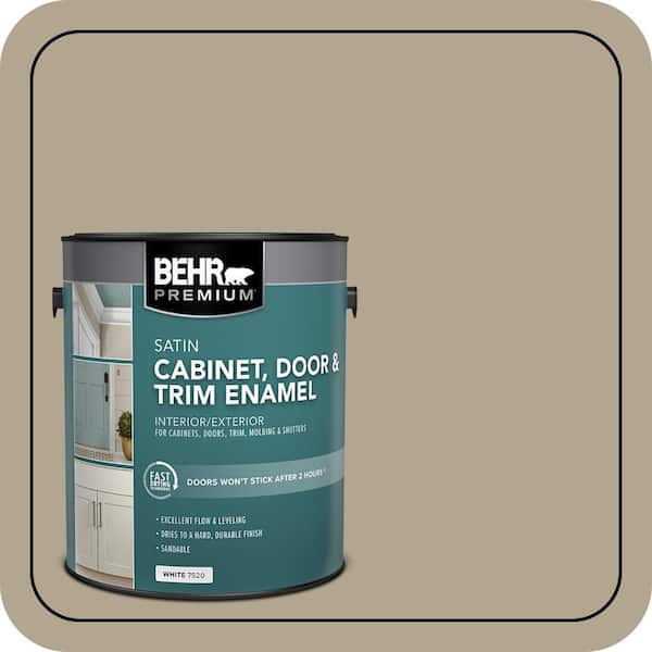 BEHR PREMIUM 1 gal. #PPU7-22 Safari Vest Satin Enamel Interior/Exterior Cabinet, Door & Trim Paint (2)