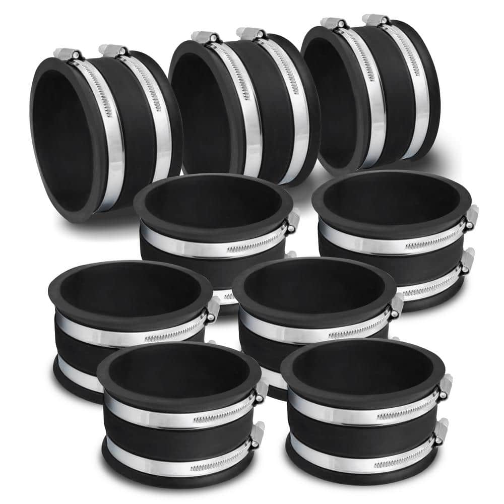 ‎POWERTEC 4 in. Dust Control Flex Cuff with Steel Hose Clamps for Dust Collection Systems (9-Pack) (1)