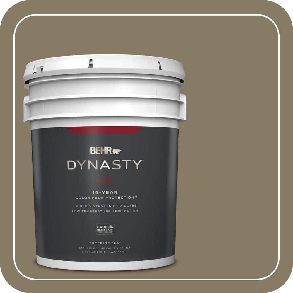 BEHR DYNASTY 5 gal. #PPU8-24 Deserted Island Flat Exterior Stain-Blocking Paint & Primer
