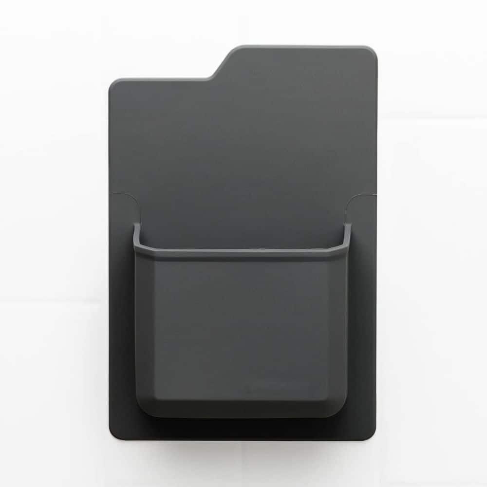 Wudkey Peel-and-Stick Bathroom and Shower Storage Organizer with No-Residue Strong Adhesive Grip in Charcoal (1)