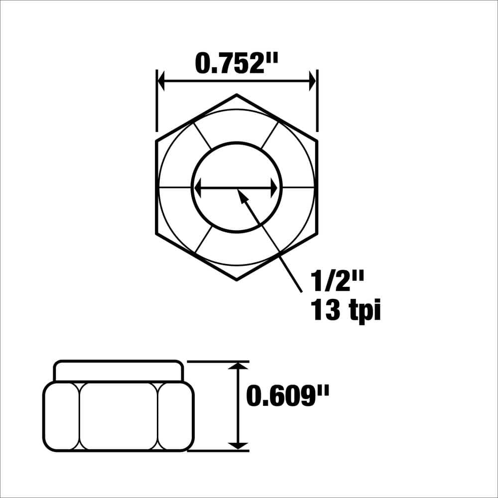 Everbilt 1/2 in.-13 Stainless Steel Nylon Lock Nut (3)