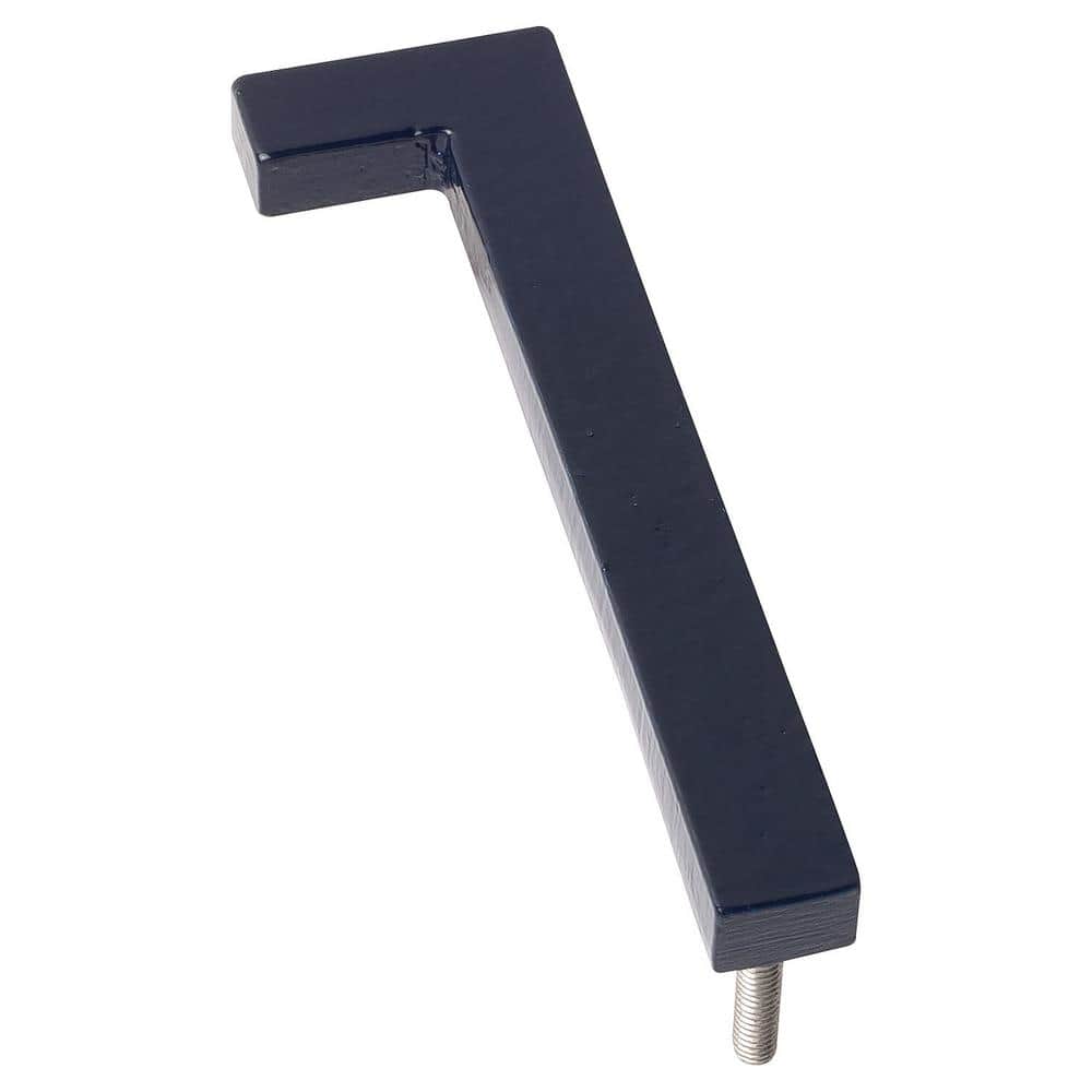 16 in. Navy Aluminum Floating or Flat Modern House Numbers 0-9 - 1 (1)
