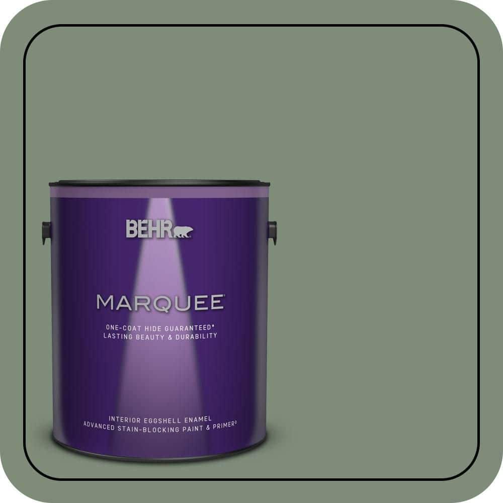 BEHR MARQUEE 1 gal. #450F-5 Amazon Moss Eggshell Enamel Interior Paint & Primer (1)