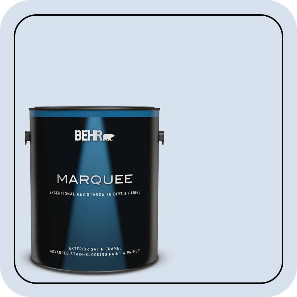 BEHR MARQUEE 1 gal. #580A-2 Icy Bay Satin Enamel Exterior Paint & Primer