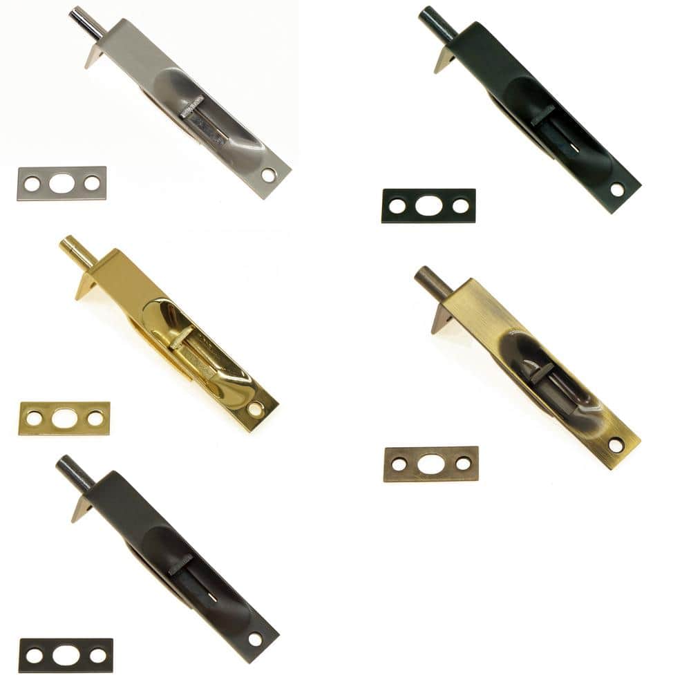 idh by St. Simons 4 in. Solid Brass Flush Bolt with Square End in Oil-Rubbed Bronze (2)