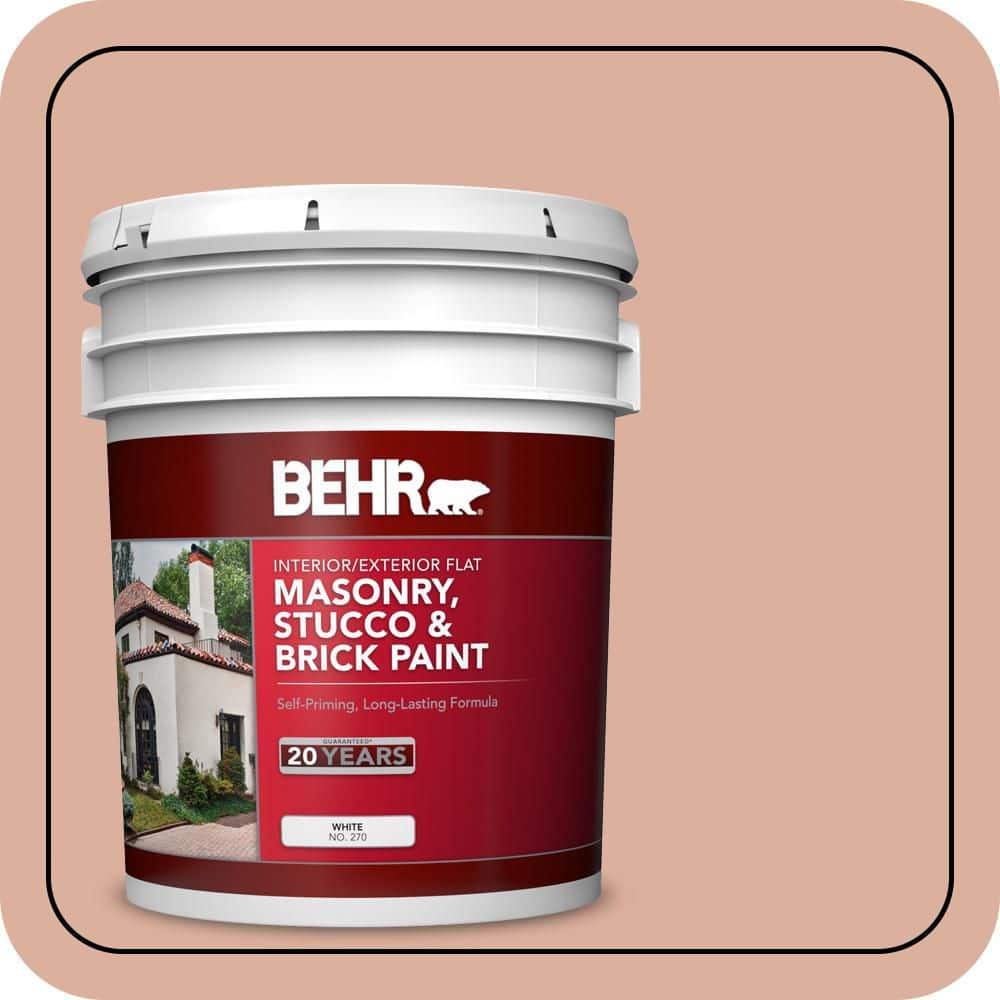 BEHR 5 gal. #MS-02 Rosestone Flat Interior/Exterior Masonry, Stucco and Brick Paint (1)