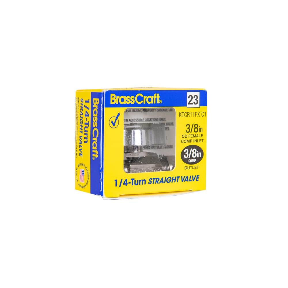 BrassCraft 3/8 in. Female Compression Inlet x 3/8 in. Compression Outlet 1/4-Turn Straight Ball Valve (2)