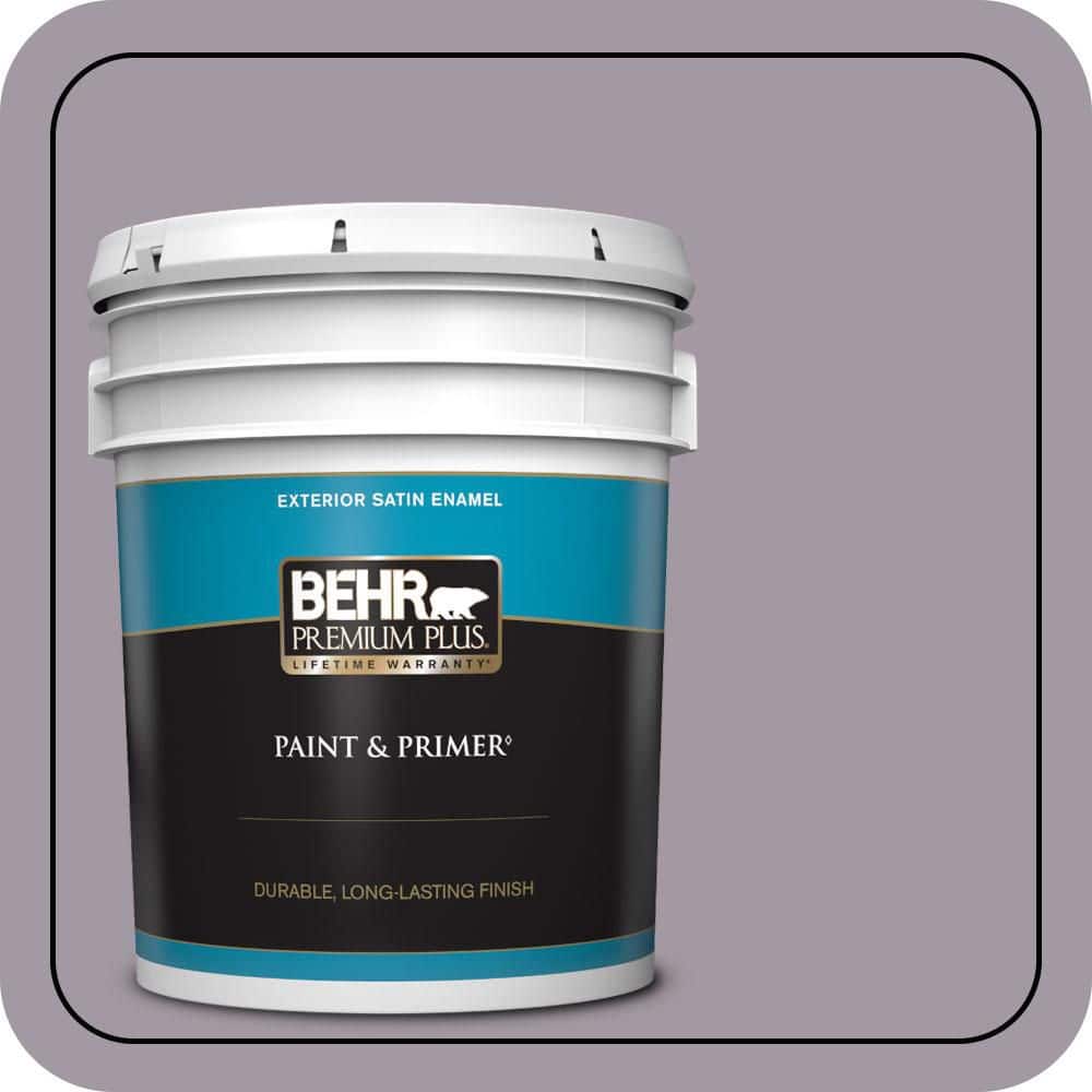 BEHR PREMIUM PLUS 5 gal. #N570-3 Art Nouveau Glass Satin Enamel Exterior Paint & Primer