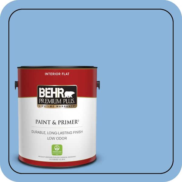BEHR PREMIUM PLUS 1 gal. #570B-4 Bayou Flat Low Odor Interior Paint & Primer (2)