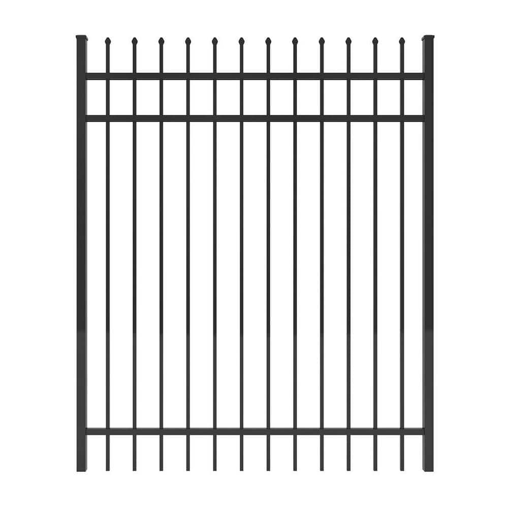 FORGERIGHT Osprey 6 ft. H x 5 ft. W Black Aluminum Fence Gate (1)