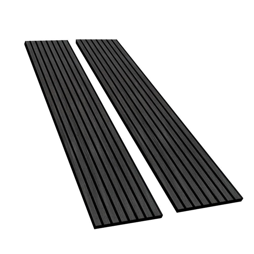 Owndeign Black Oak 94.5 in. x 12.6 in. Wood Slat Acoustic Panels, MDF Decorative Wall Paneling (2 Piece/16.5 sq. ft.) (1)