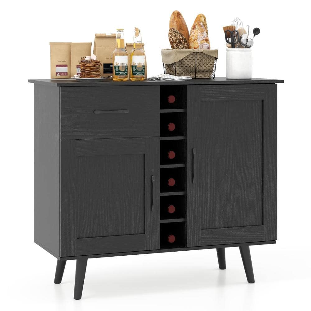 Volenca Wine Bar Buffet Cabinet with Wine Rack, Storage Sideboard for Dining Room or Kitchen (1)