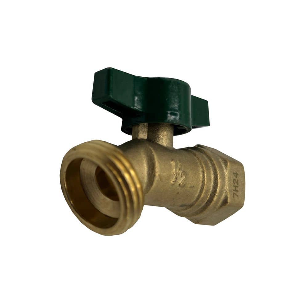 Arrowhead Brass 3/4 in. FIP x 3/4 in. MHT Heavy duty Quarter-Turn No-Kink Hose Bib (2)