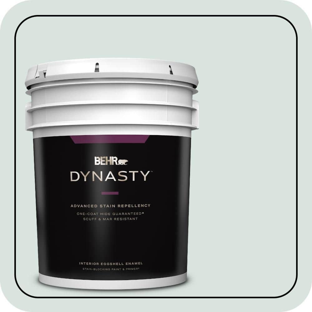 BEHR DYNASTY 5 gal. #N430-1 Mountain Peak White Eggshell Enamel Interior Stain-Blocking Paint & Primer