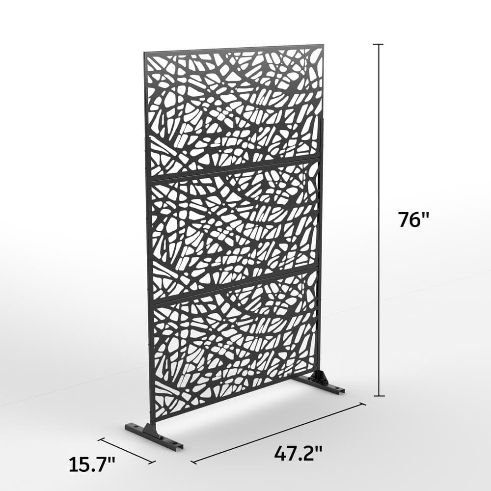 Dovelina 72 in.H x 47 in.W Galvanized Steel Metal Wall Sculptures Garden Fence Outdoor Privacy Screen Garden Screen Panels (2)