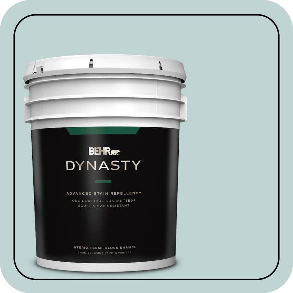 BEHR DYNASTY 5 gal. #500E-3 Rain Washed Semi-Gloss Enamel Interior Stain-Blocking Paint & Primer