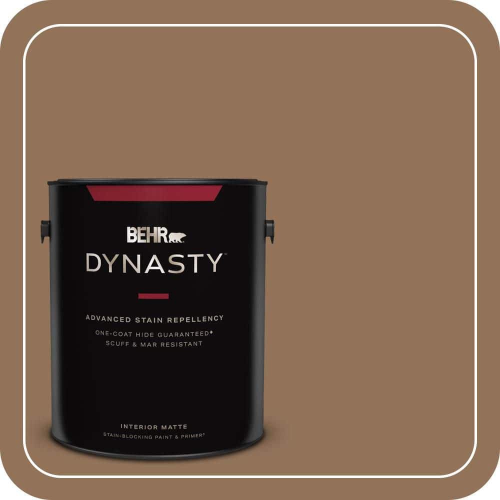 BEHR DYNASTY 1 gal. #PMD-107 Shaved Chocolate Matte Interior Stain-Blocking Paint & Primer