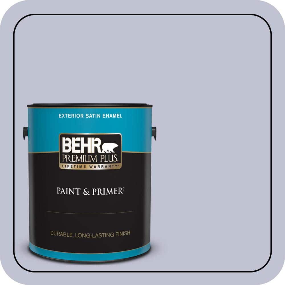 BEHR PREMIUM PLUS 1 gal. #S560-2 Lavender Honor Satin Enamel Exterior Paint & Primer